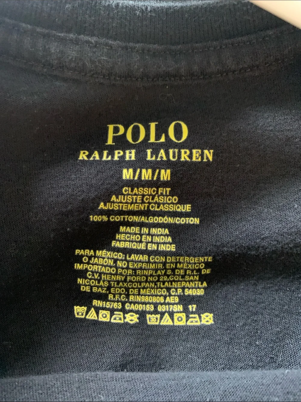 Polo by Ralph Lauren Black Short-Sleeve Crewneck Tee with Red Polo Logo